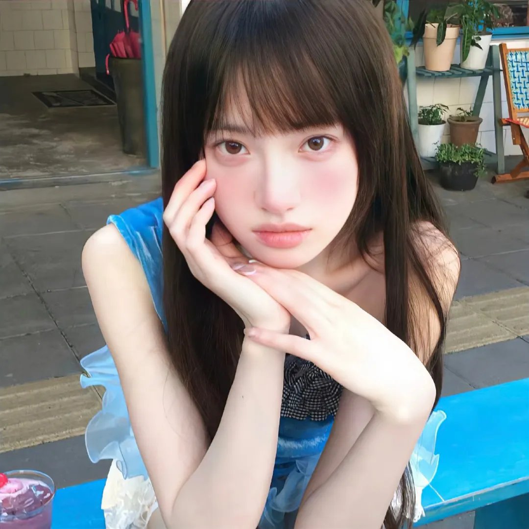 与一位女士合影